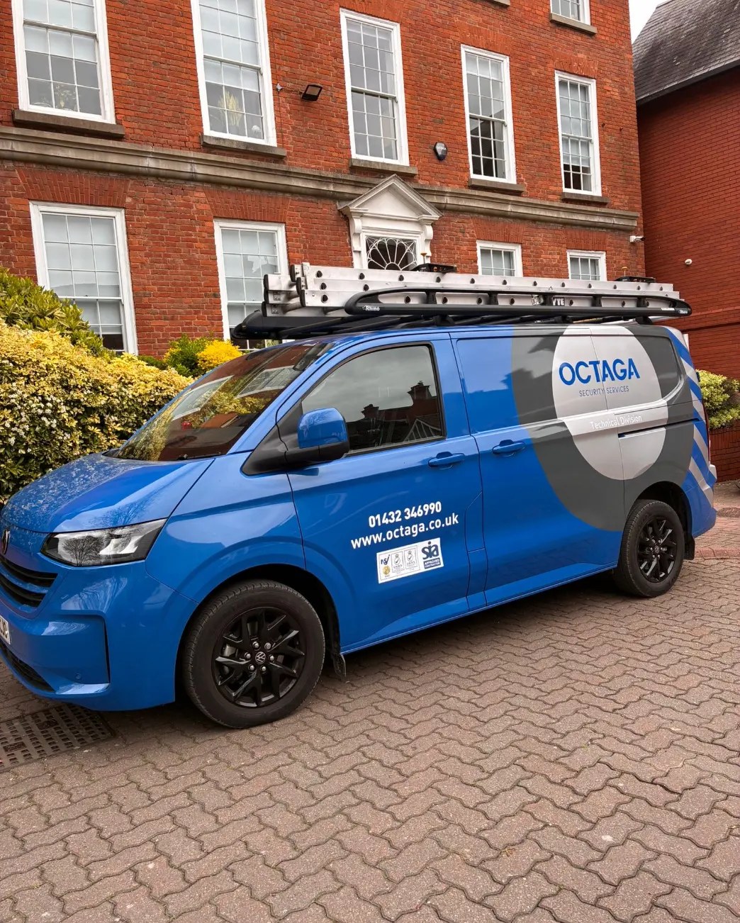 Octaga technical division van outside the Hereford office